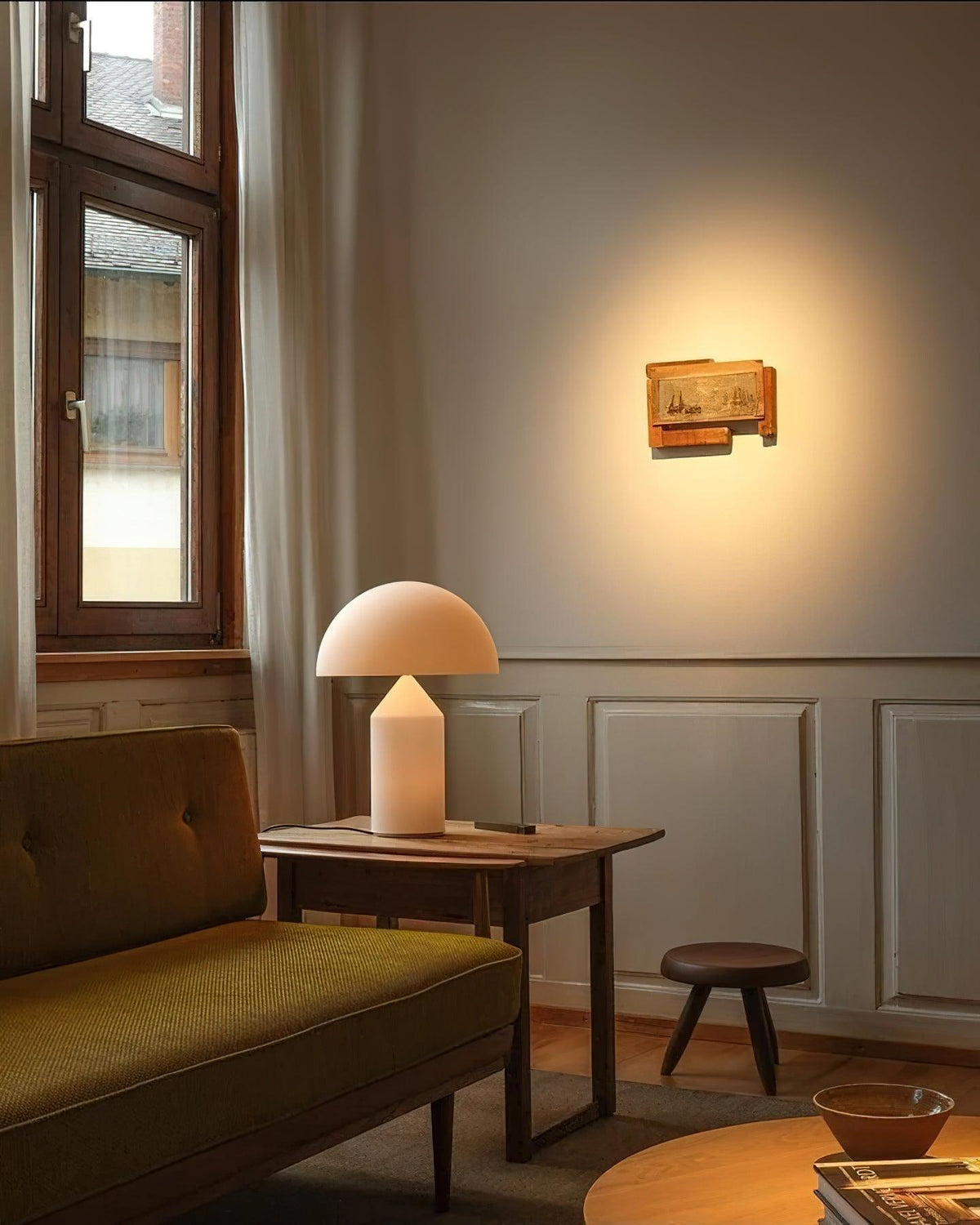Hesrin lámpara de mesa artística de vidrio