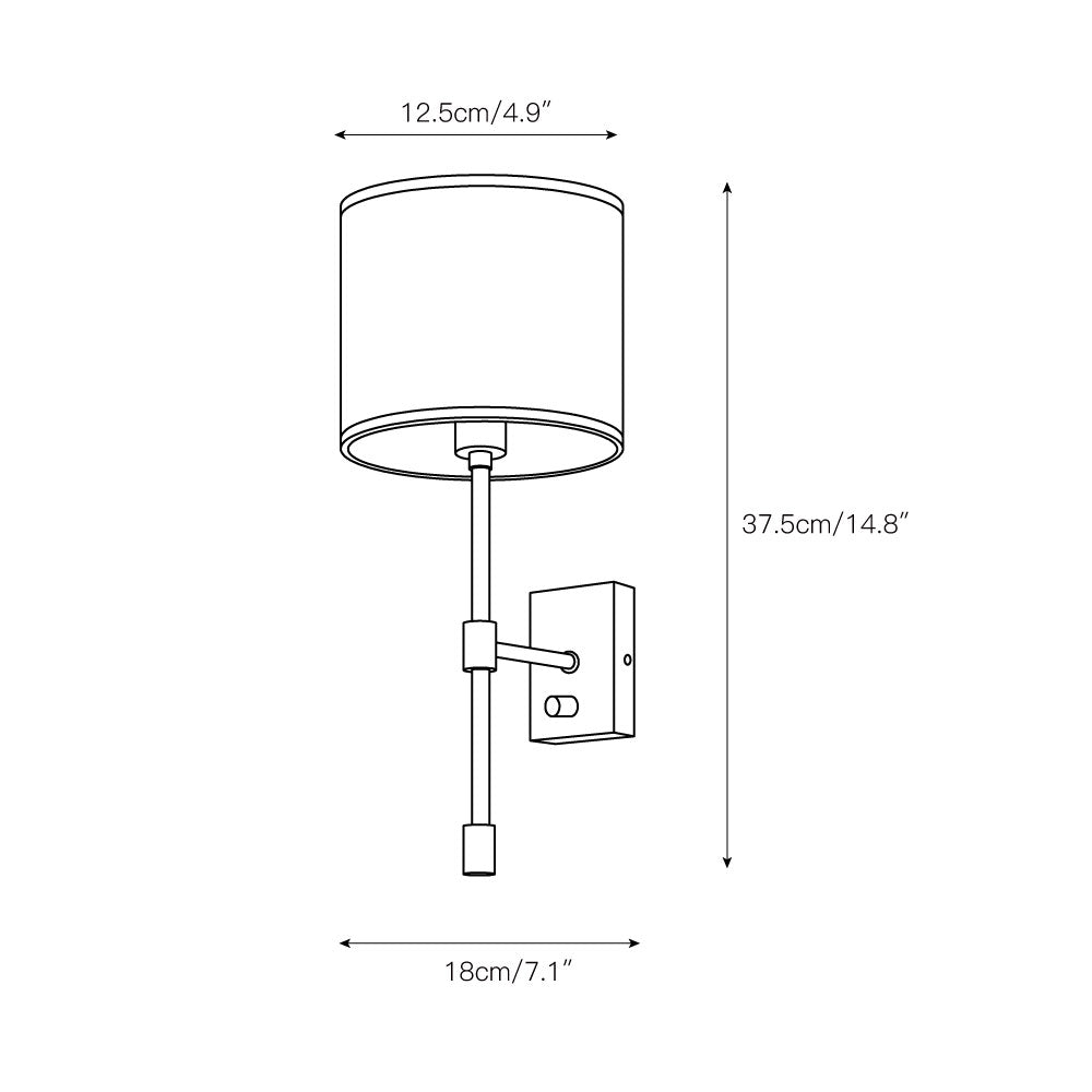 Eirikuvyo aplique de pared moderno minimalista de metal y tela