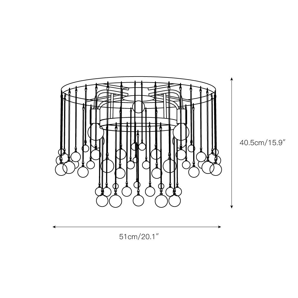 Fljotuvyo lámpara de techo de lujo en latón con cristal