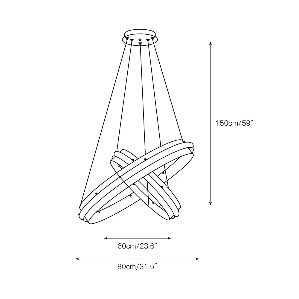 Himinuvyo lámpara de araña moderna minimalista con LED