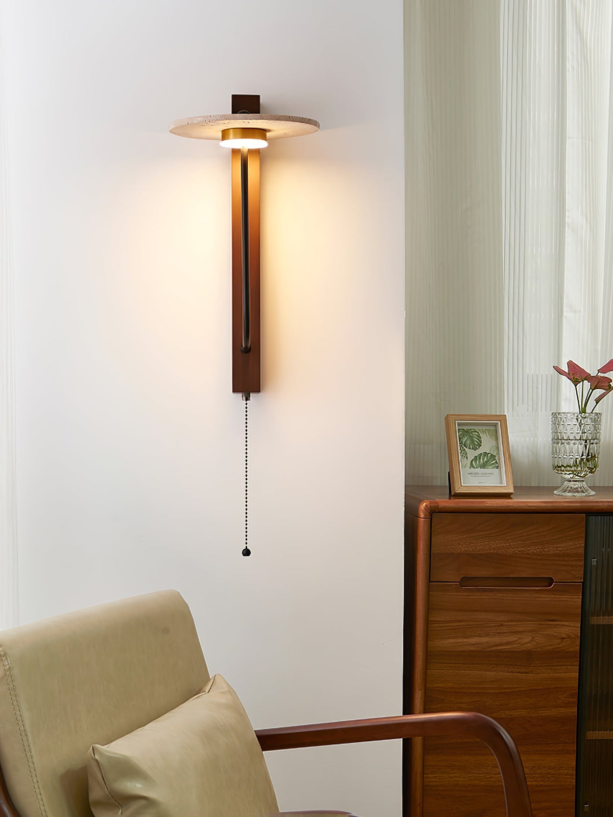 Viphayra aplique de pared con brazo articulado en travertino