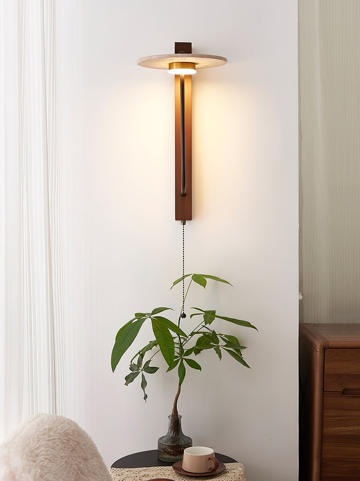 Viphayra aplique de pared con brazo articulado en travertino