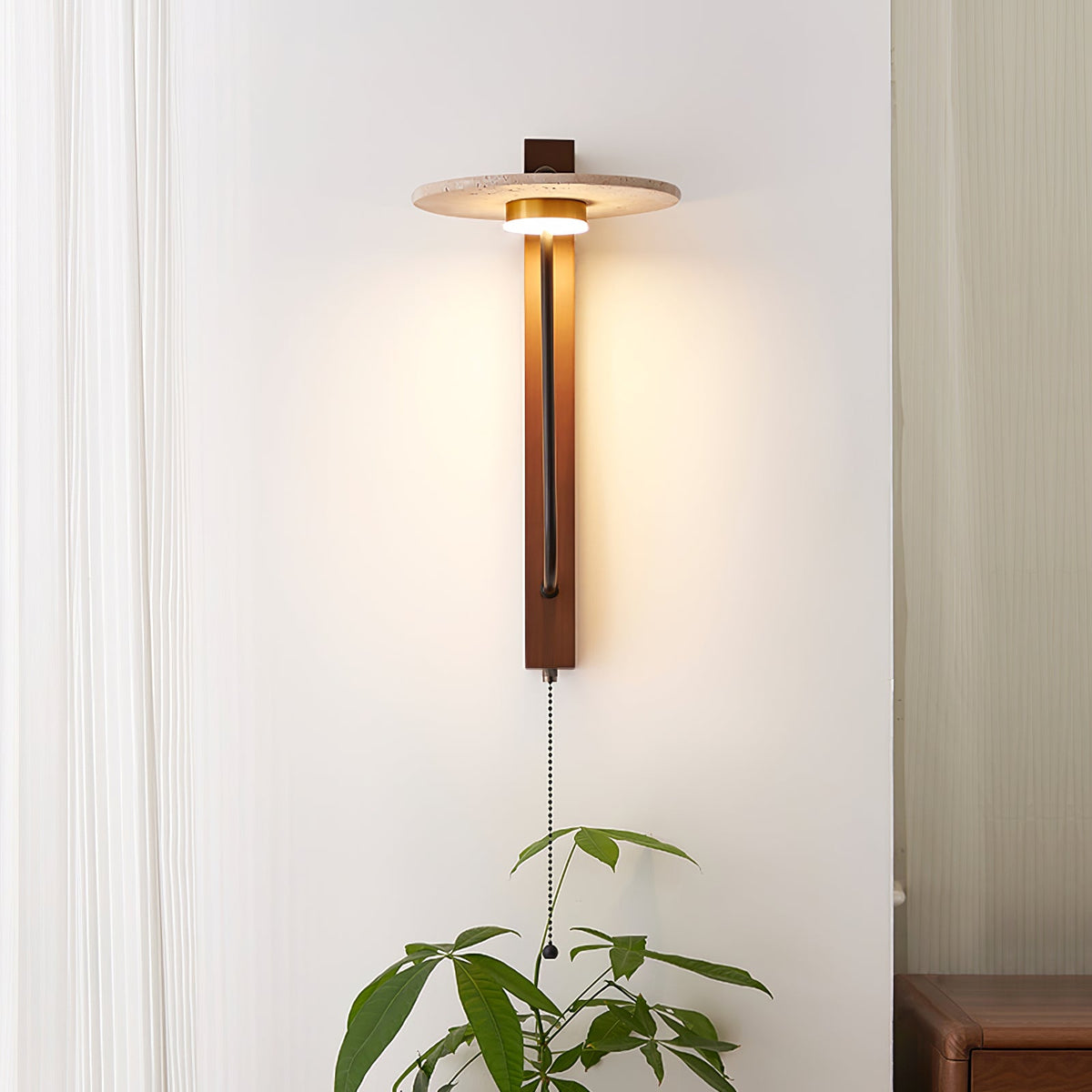 Viphayra aplique de pared con brazo articulado en travertino