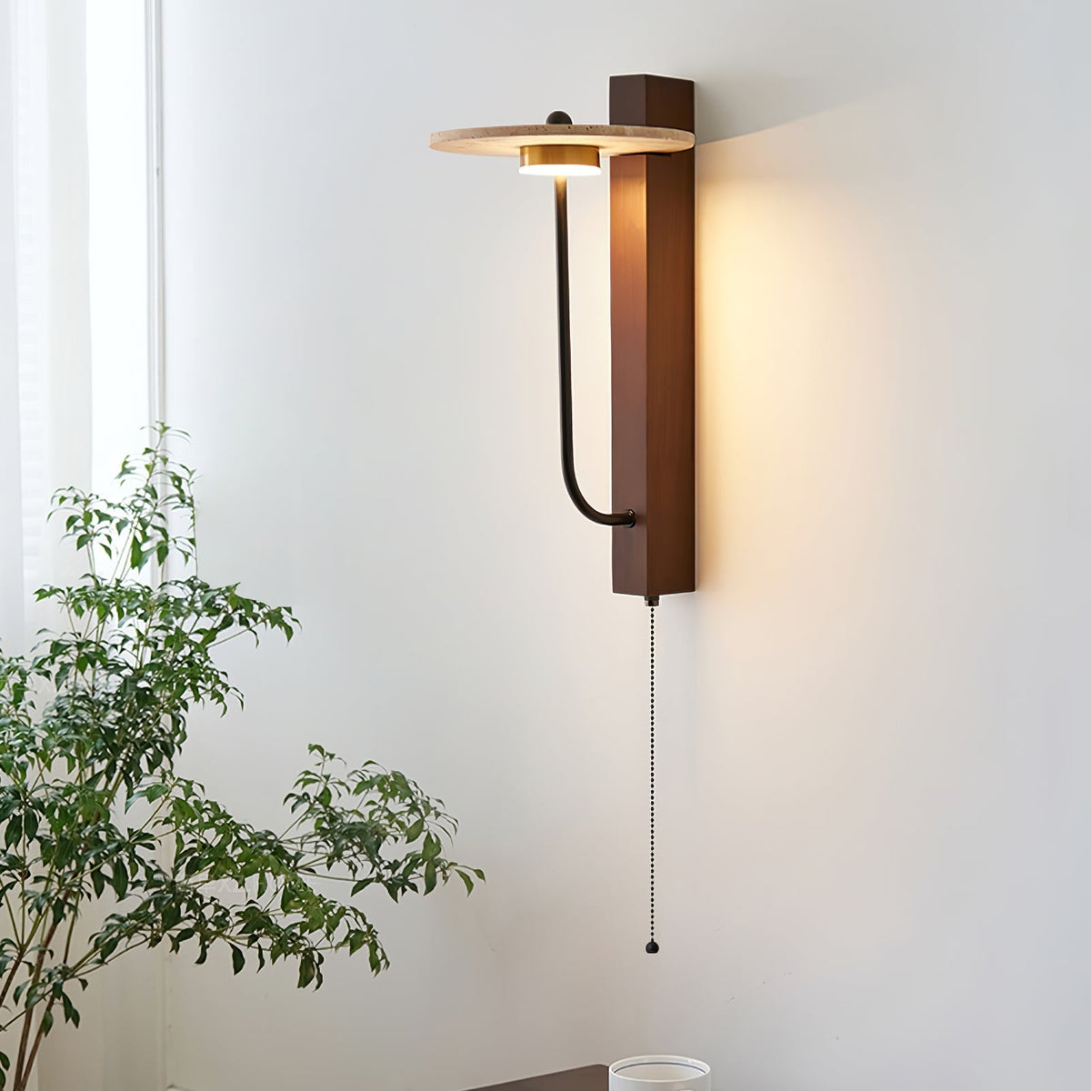 Viphayra aplique de pared con brazo articulado en travertino