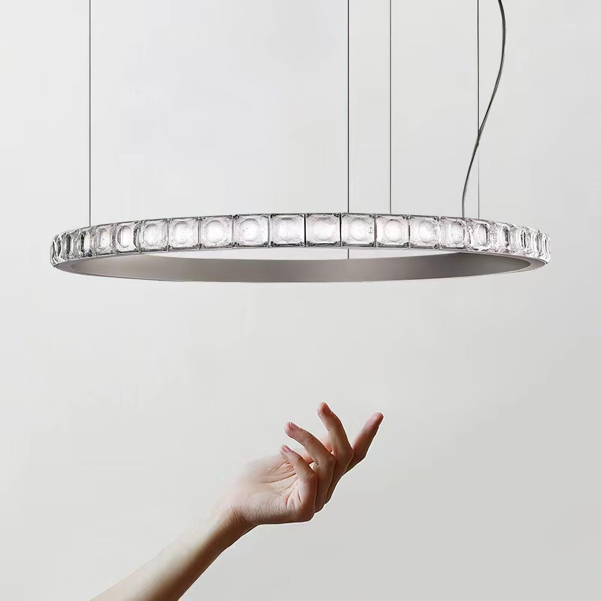 Avzorion lámpara de araña moderna minimalista anillo de vidrio