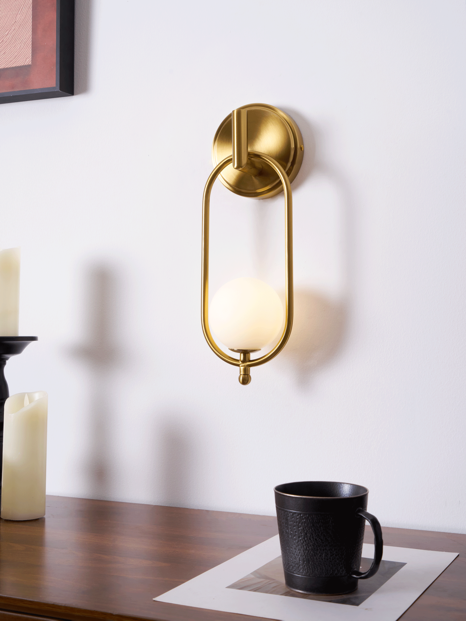 Cumirisra aplique de pared moderno minimalista de latón con pantalla de vidrio
