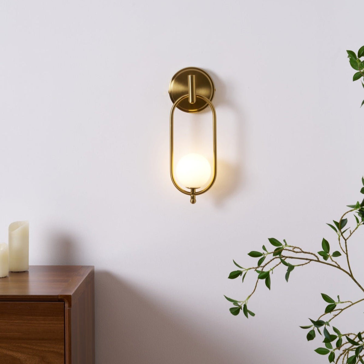 Cumirisra aplique de pared moderno minimalista de latón con pantalla de vidrio