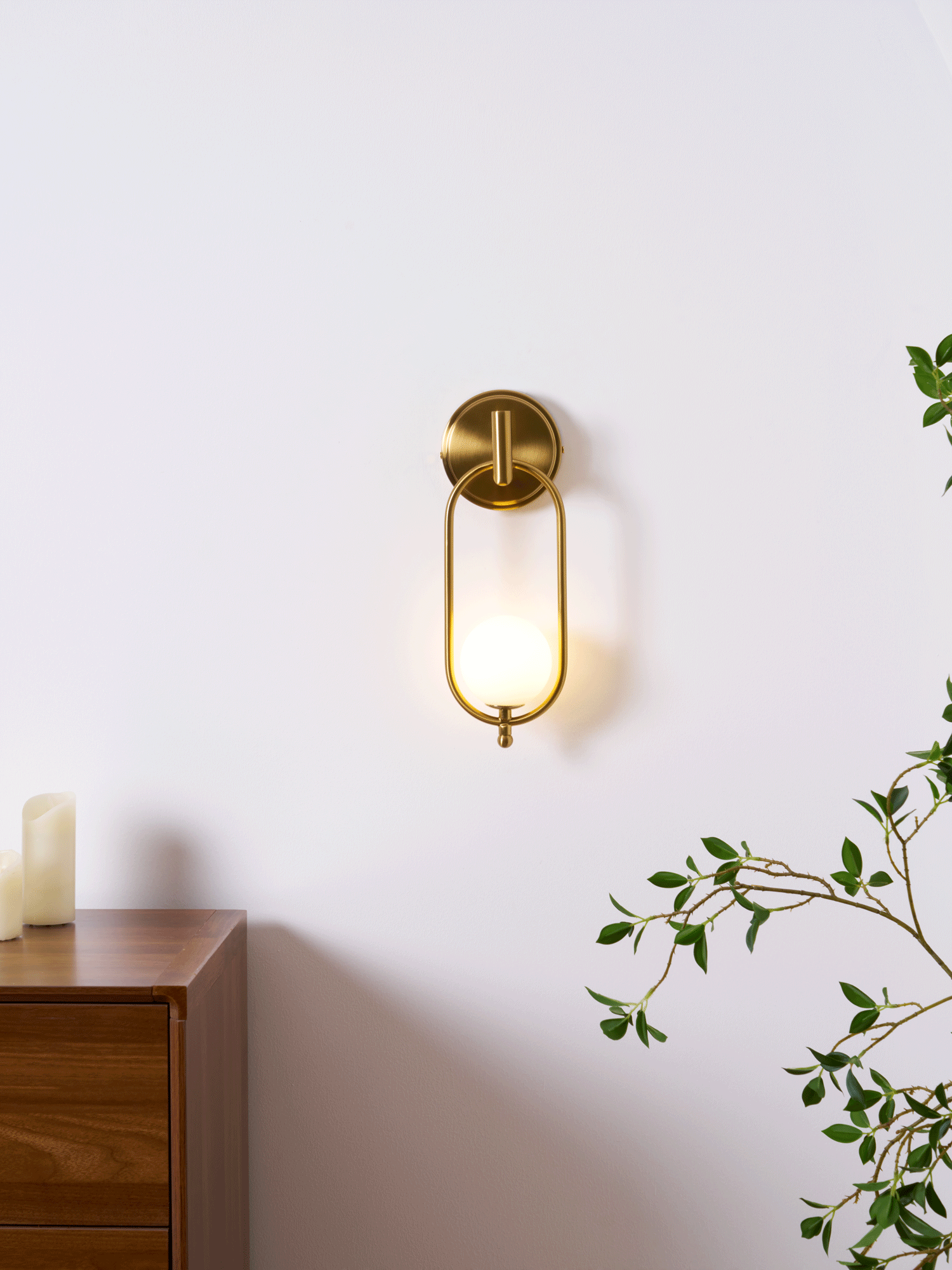Cumirisra aplique de pared moderno minimalista de latón con pantalla de vidrio