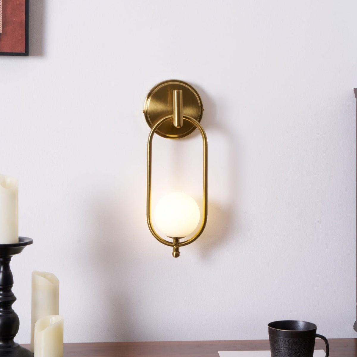 Cumirisra aplique de pared moderno minimalista de latón con pantalla de vidrio