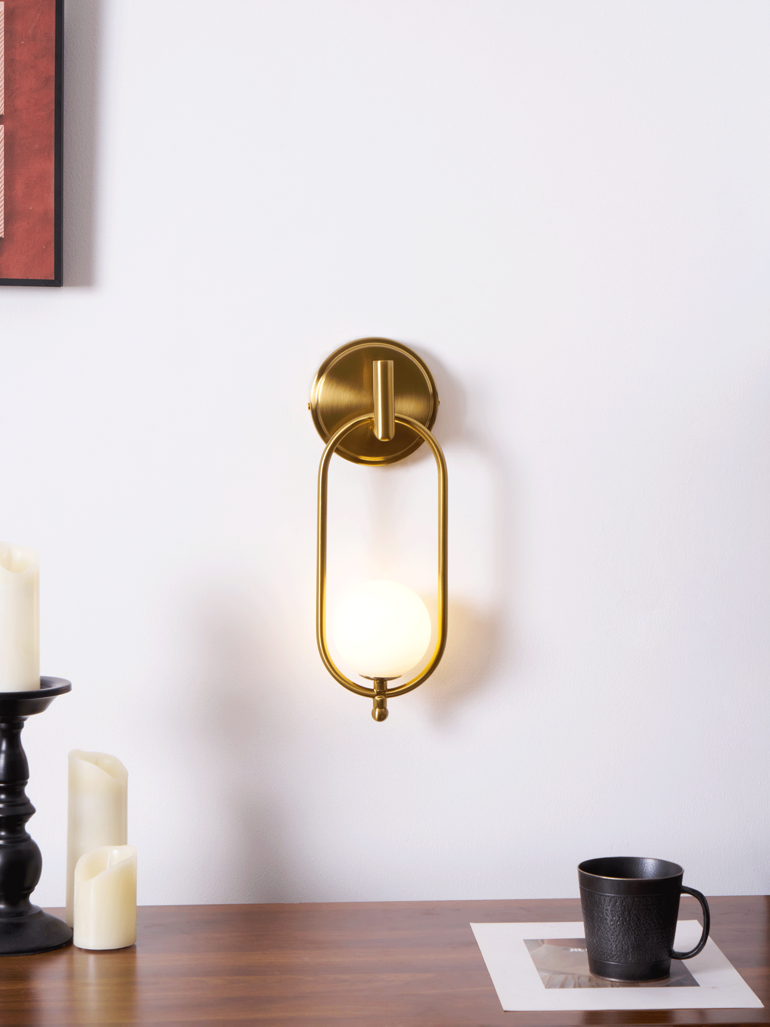 Cumirisra aplique de pared moderno minimalista de latón con pantalla de vidrio