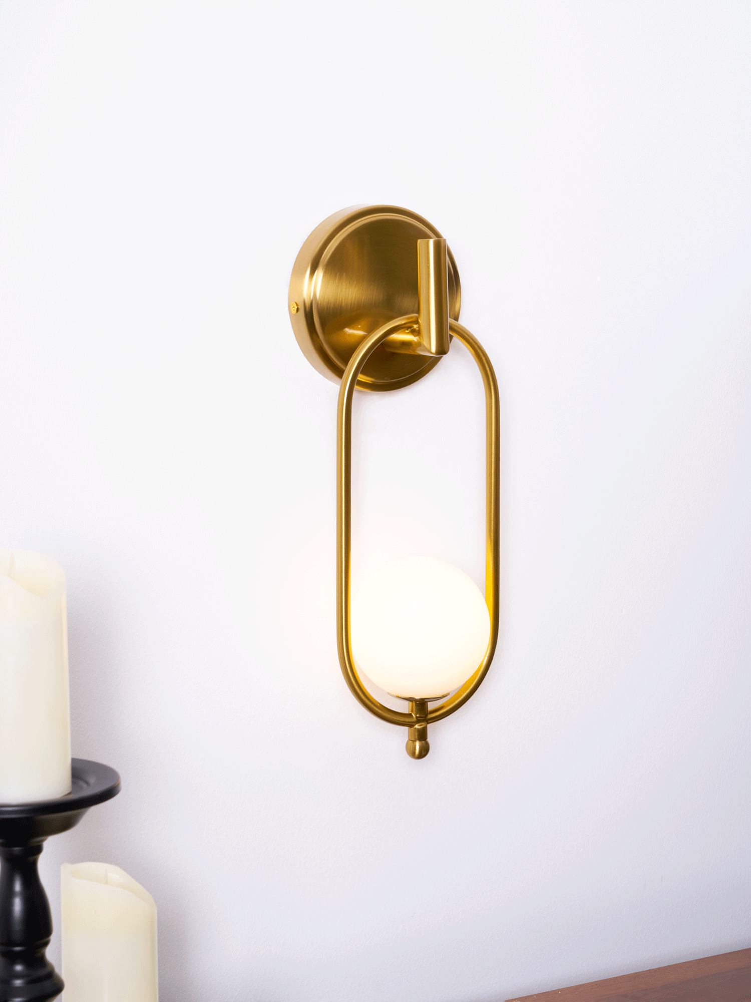 Cumirisra aplique de pared moderno minimalista de latón con pantalla de vidrio