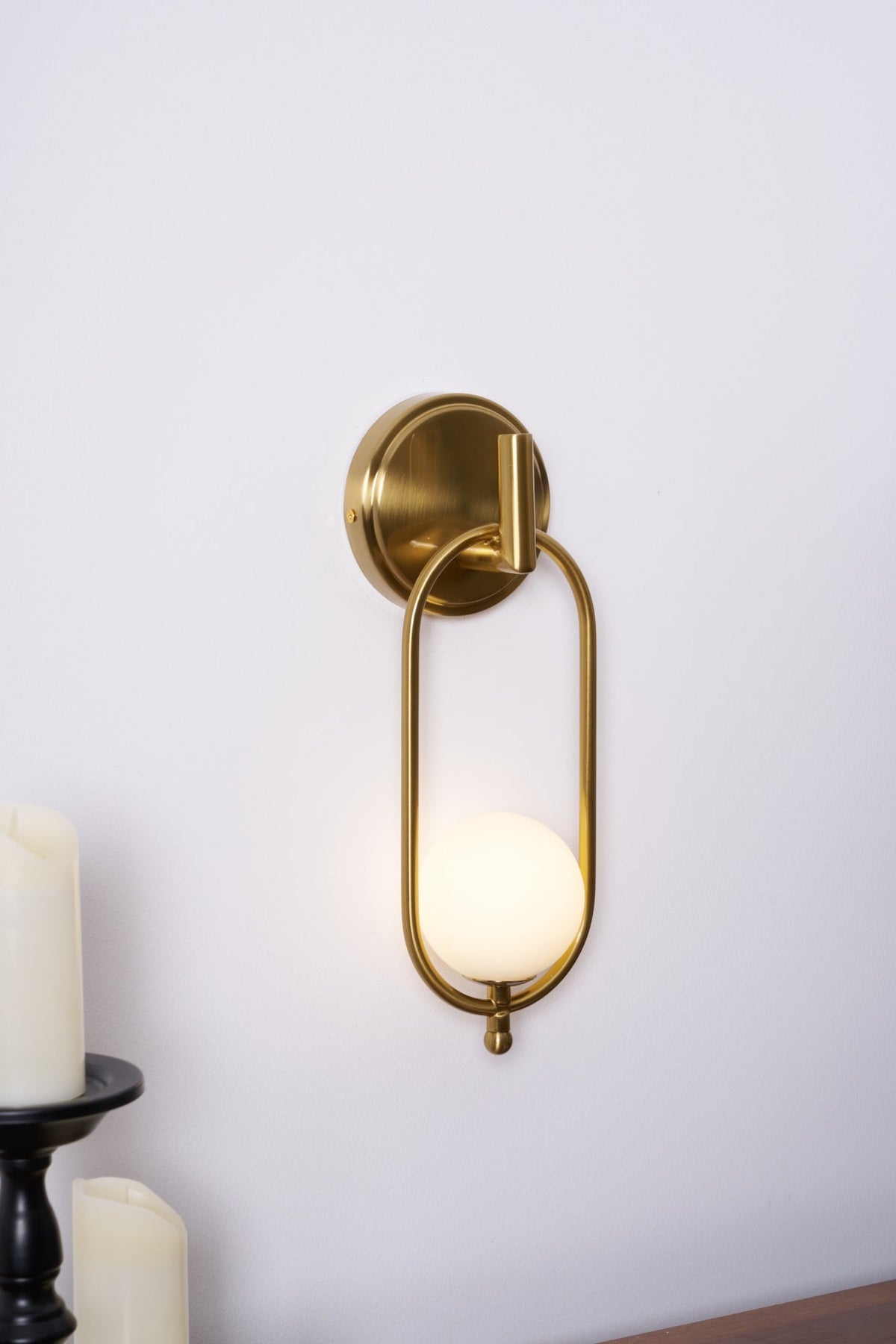 Cumirisra aplique de pared moderno minimalista de latón con pantalla de vidrio