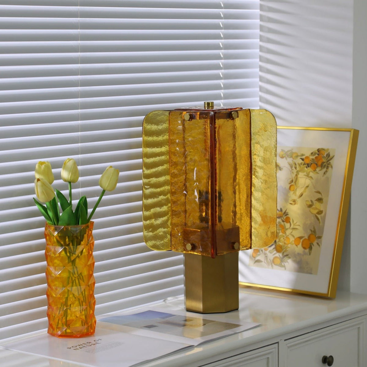 Yentix lámpara de mesa de vidrio