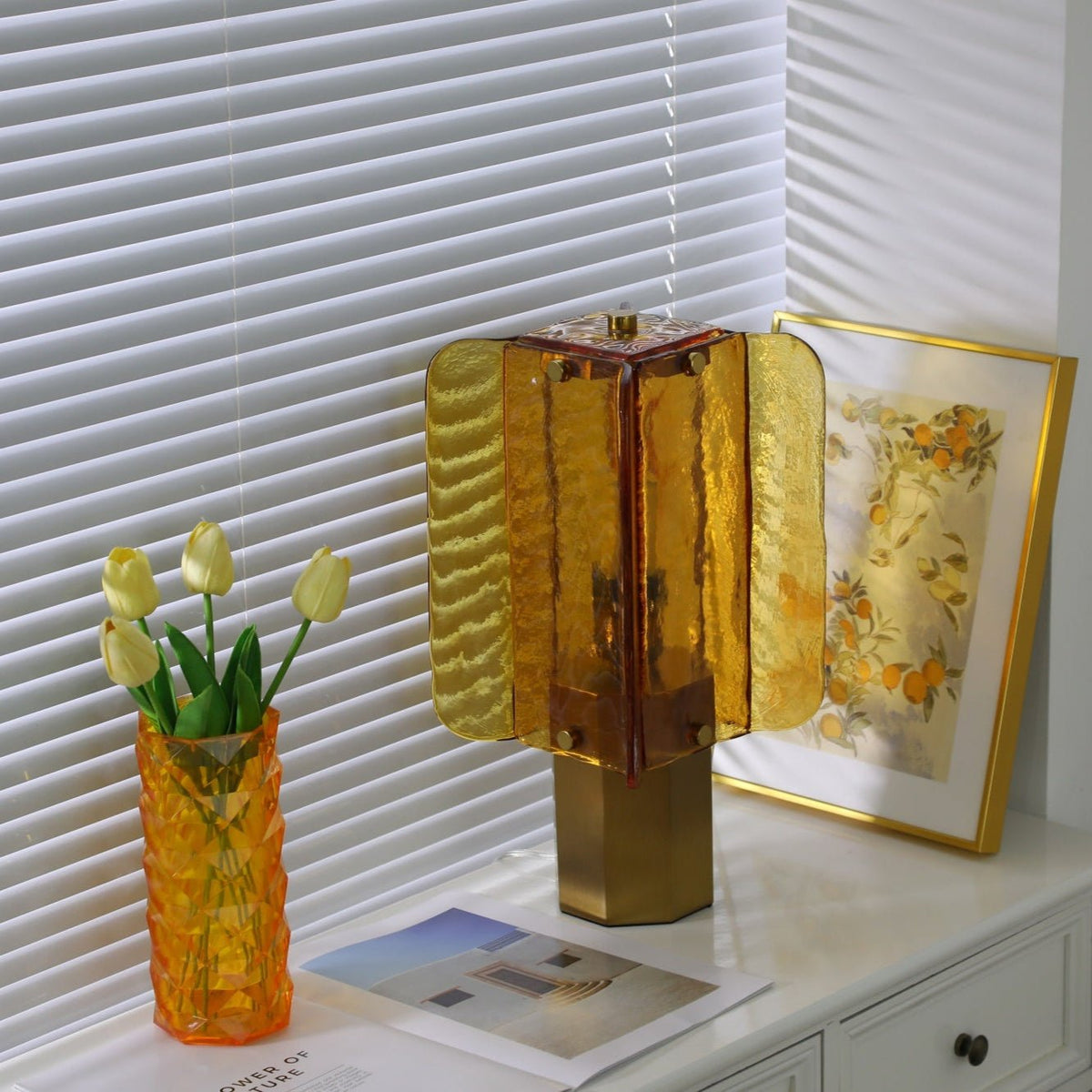 Yentix lámpara de mesa de vidrio