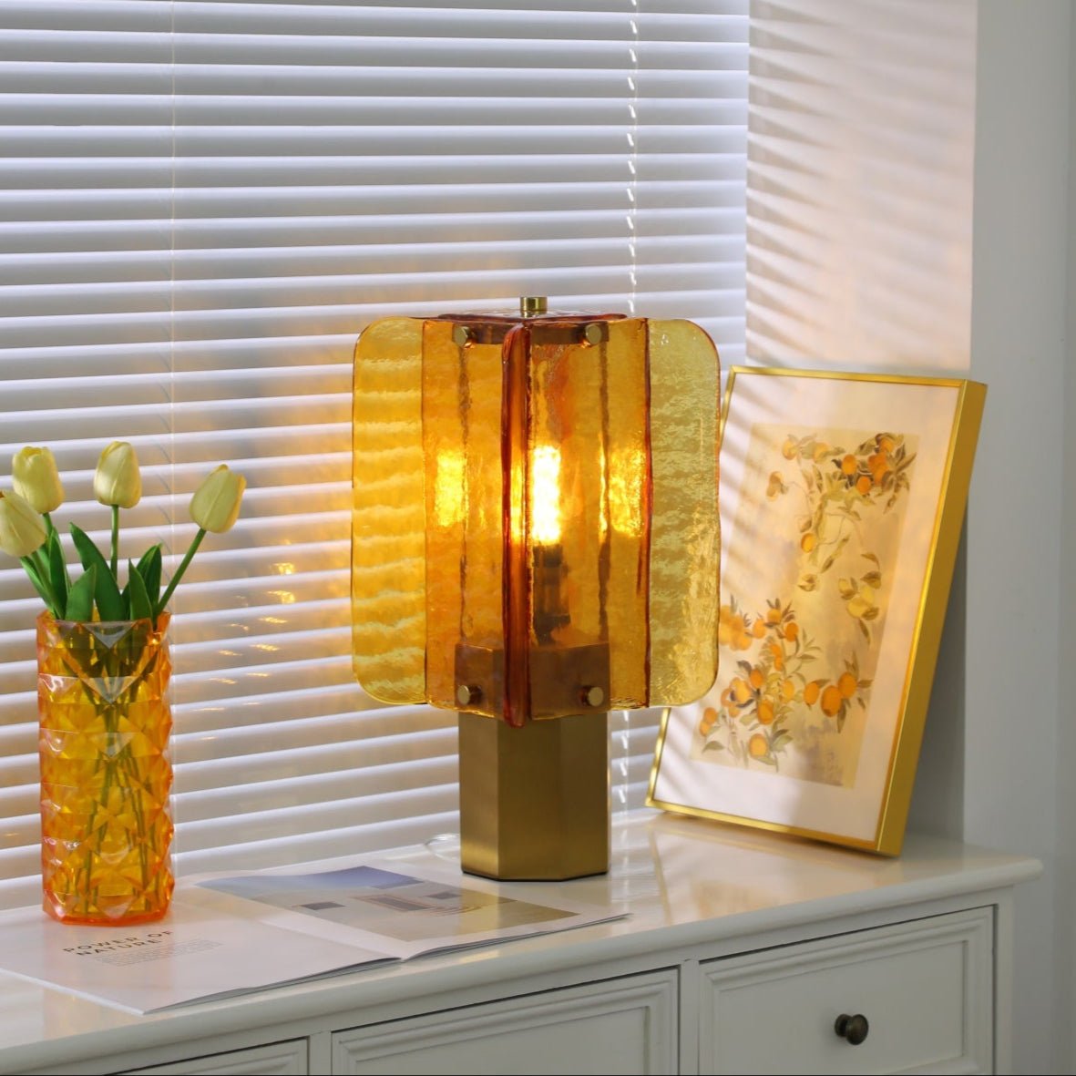 Yentix lámpara de mesa de vidrio