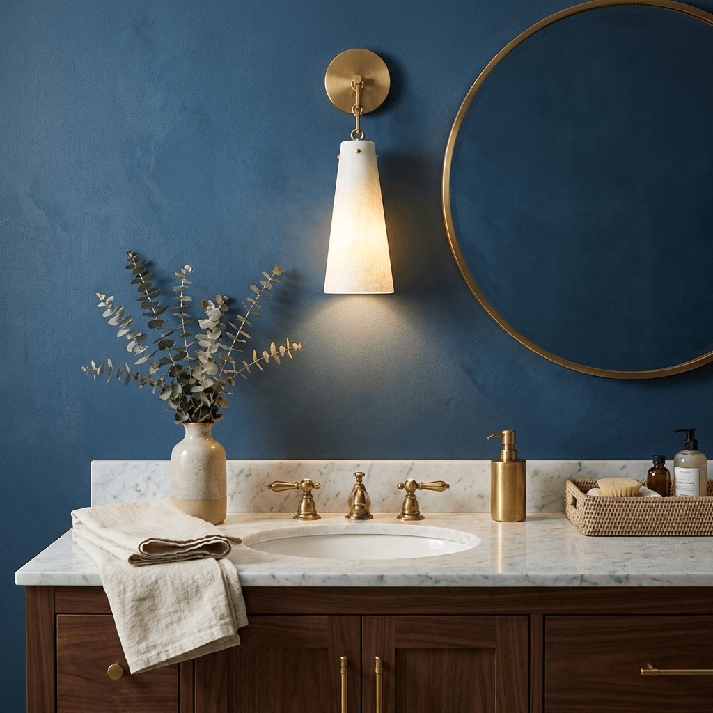 Alborelle aplique de pared con pantalla de alabastro cónico