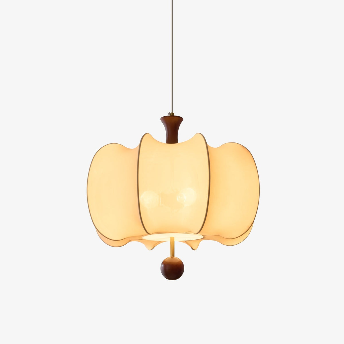 Elvelise lámpara colgante de tejido y madera