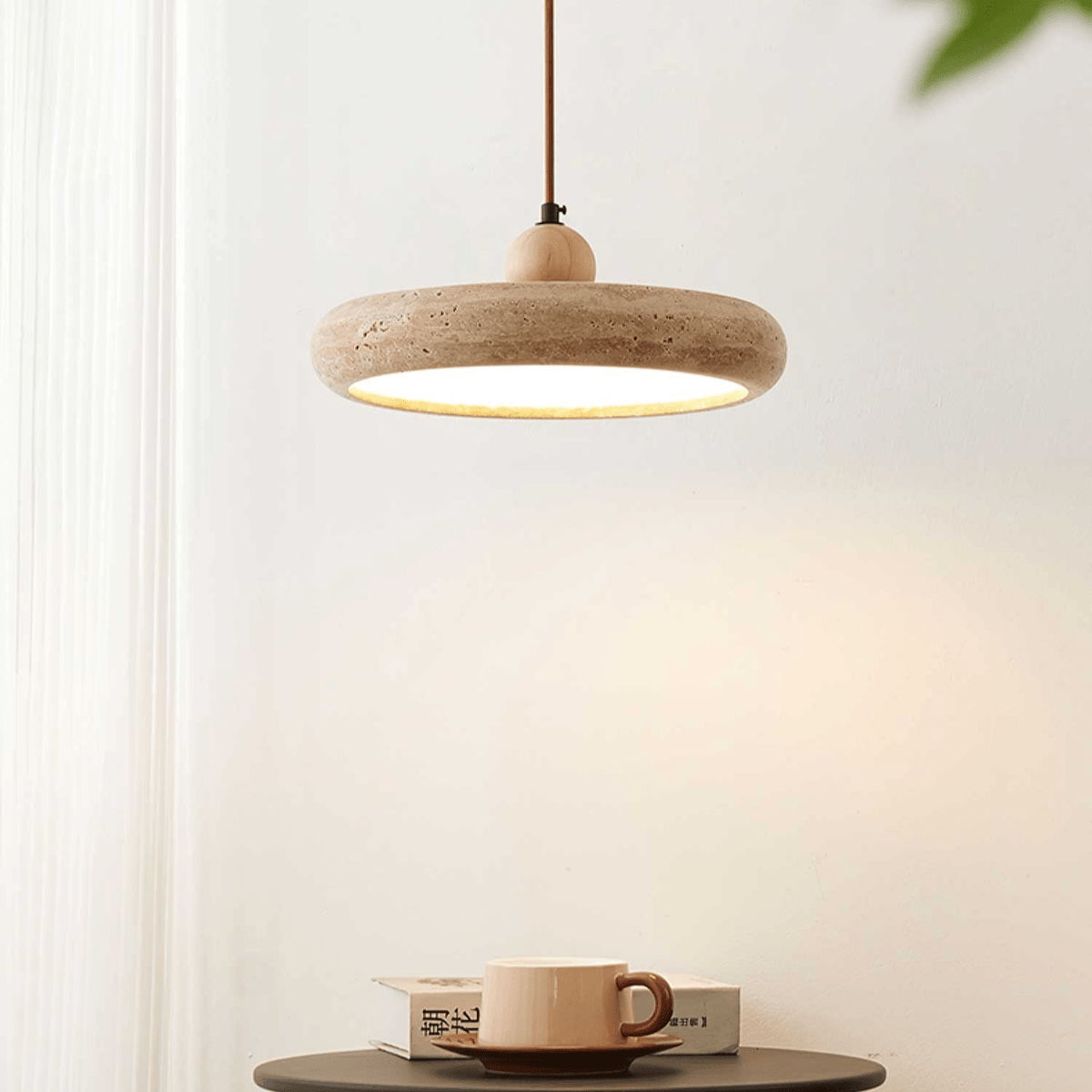 Noraraine lámpara colgante minimalista de travertino