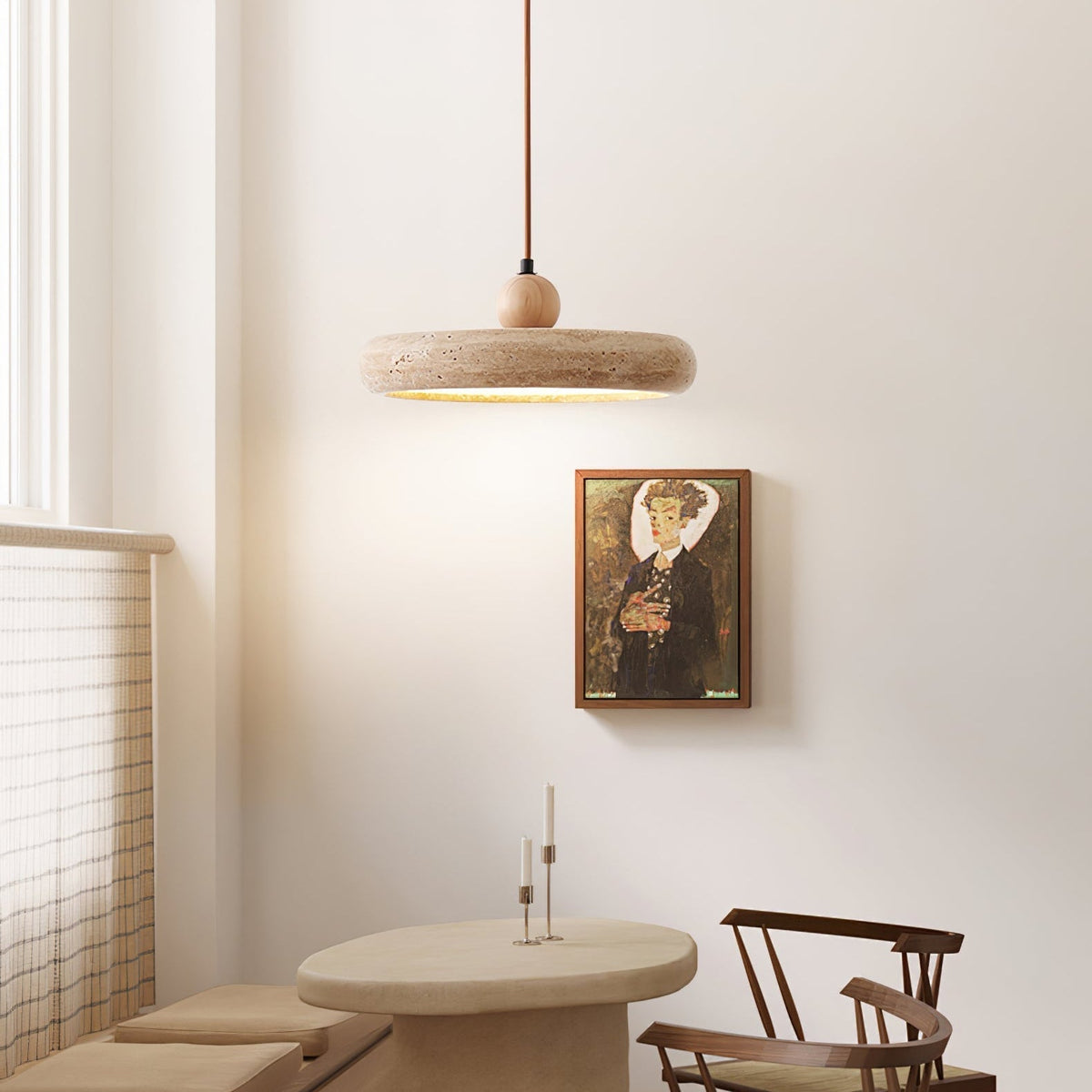 Noraraine lámpara colgante minimalista de travertino