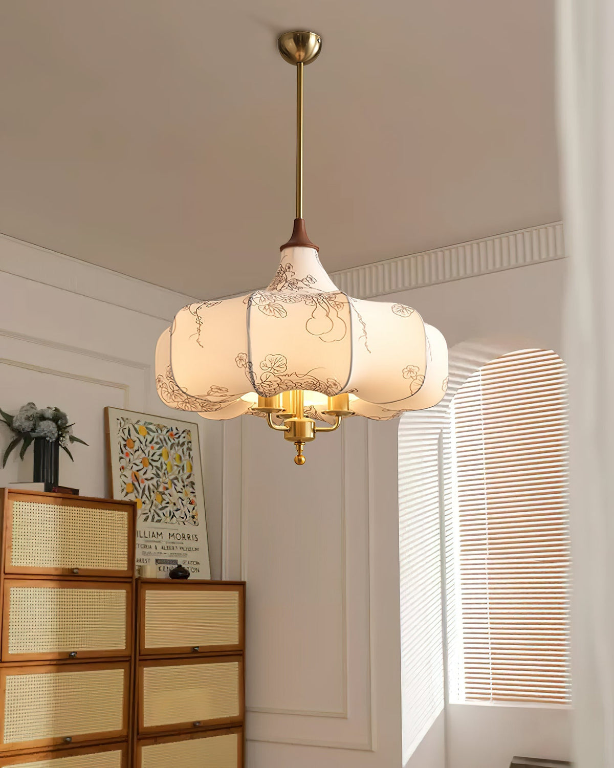 Jorath lámpara colgante de tejido y madera