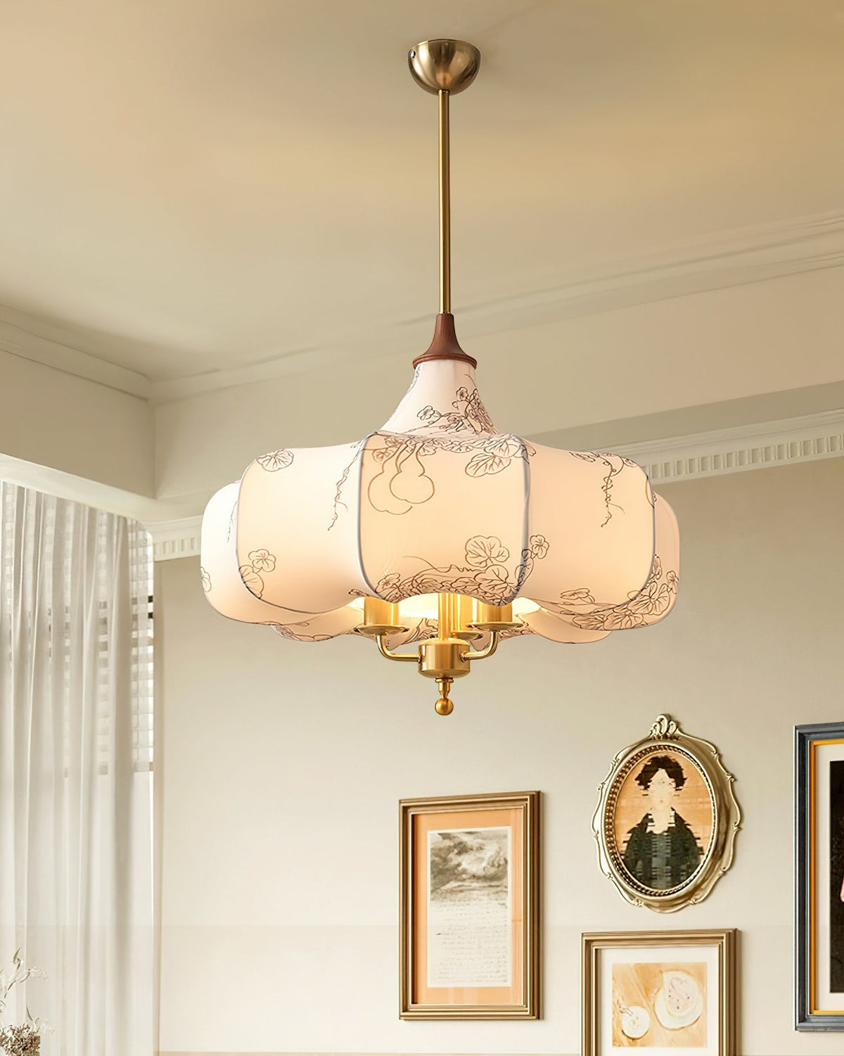 Jorath lámpara colgante de tejido y madera