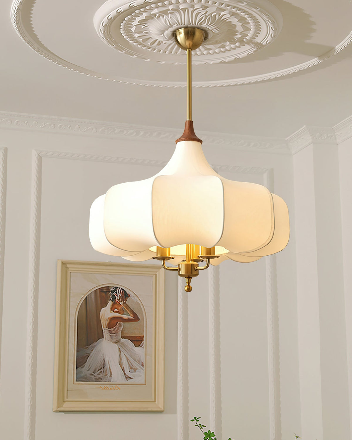 Jorath lámpara colgante de tejido y madera