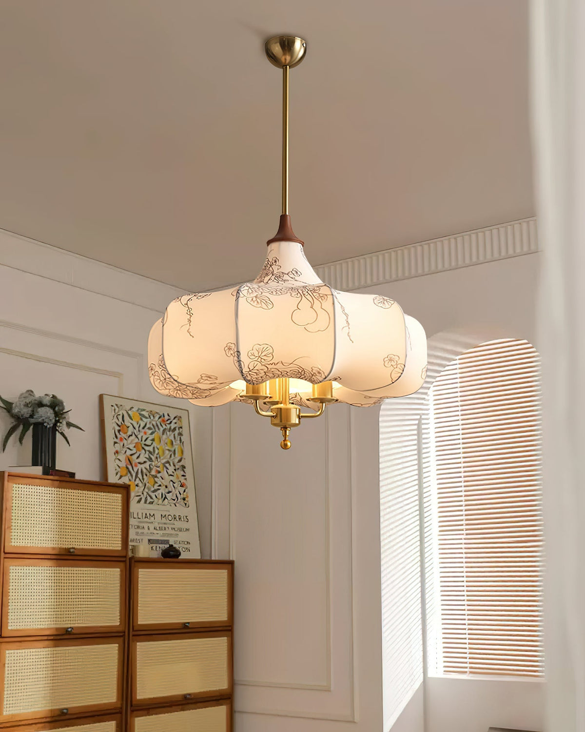 Jorath lámpara colgante de tejido y madera