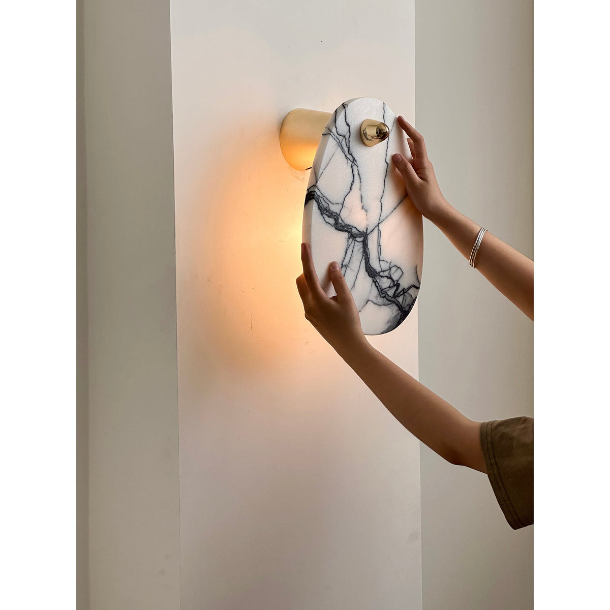 Norduvys aplique de pared moderno de mármol y metal lujoso