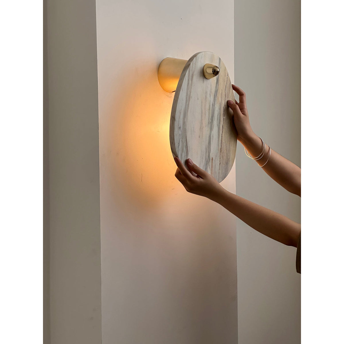 Norduvys aplique de pared moderno de mármol y metal lujoso
