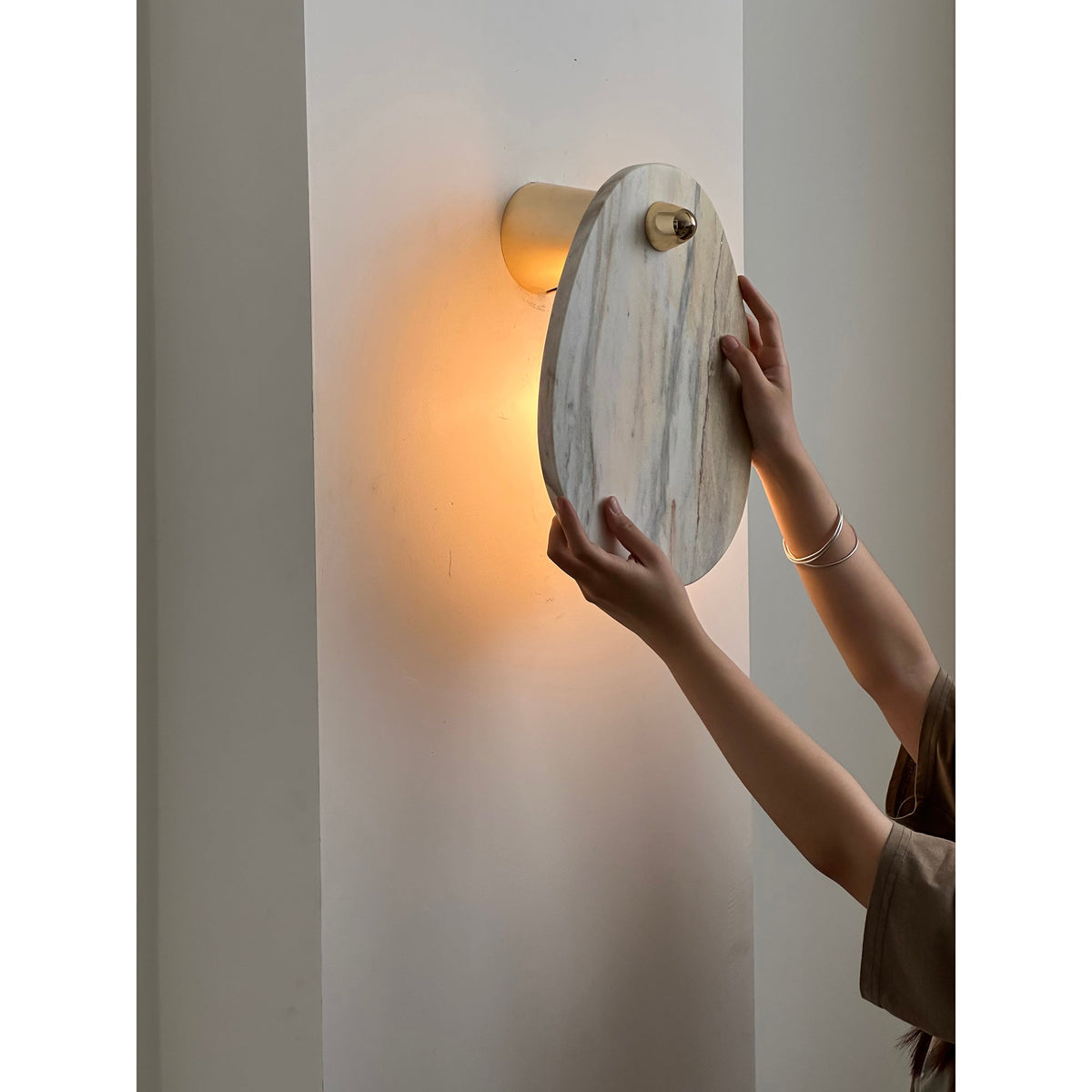 Norduvys aplique de pared moderno de mármol y metal lujoso