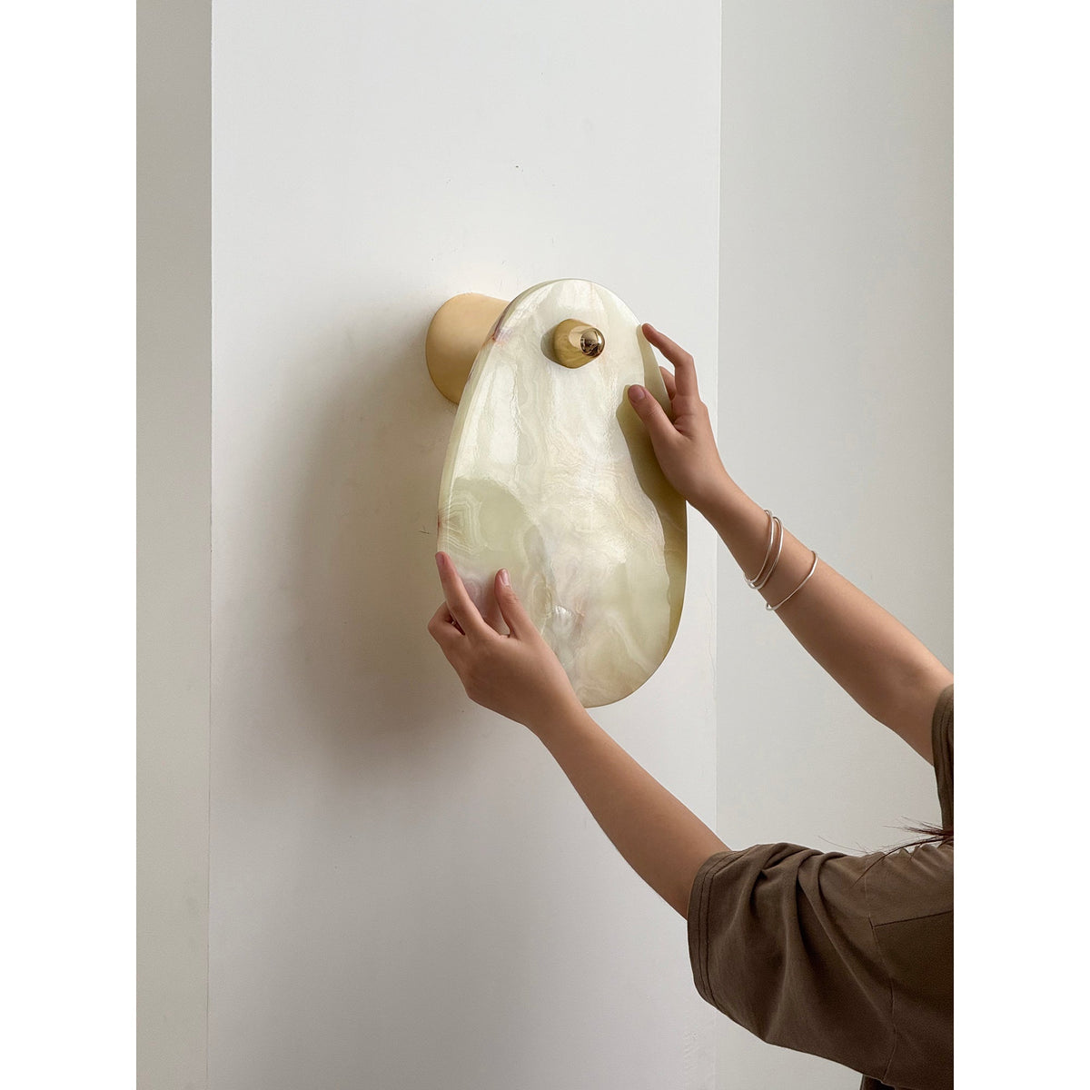 Norduvys aplique de pared moderno de mármol y metal lujoso
