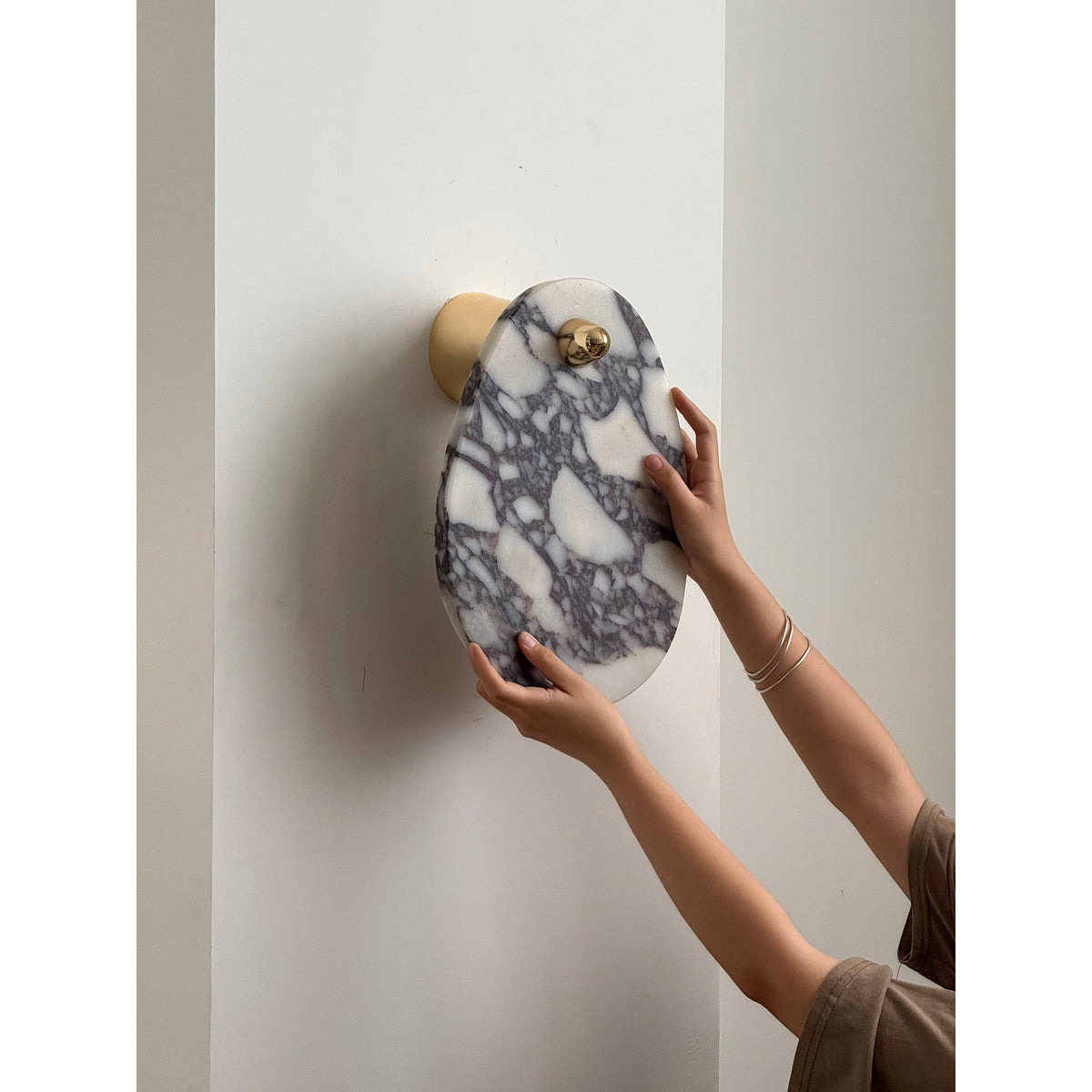 Norduvys aplique de pared moderno de mármol y metal lujoso