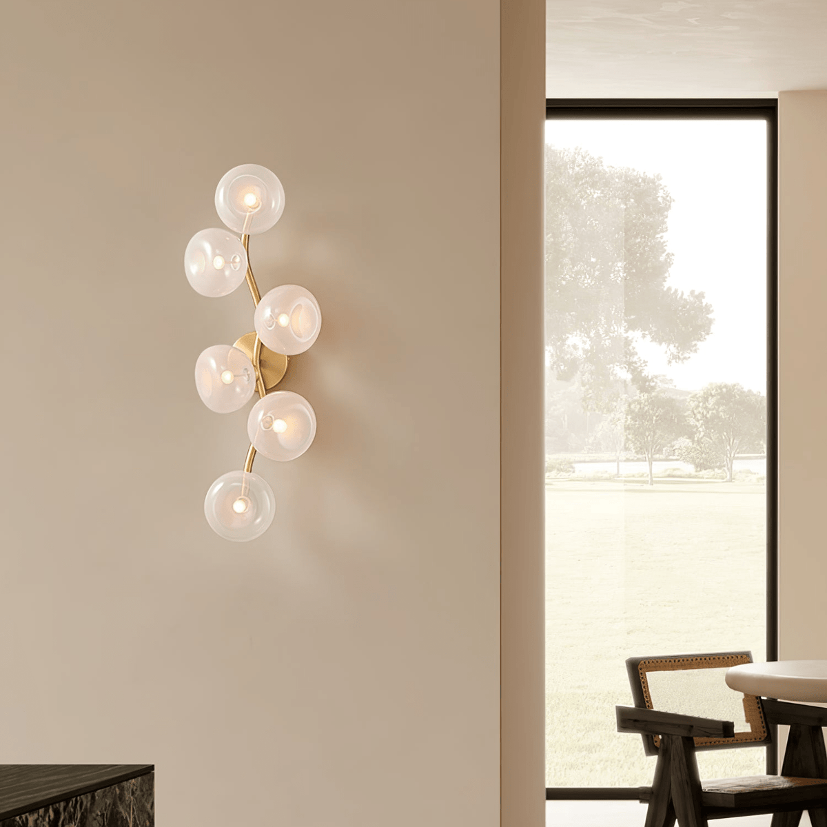 Velarina aplique de pared vidrio Metal