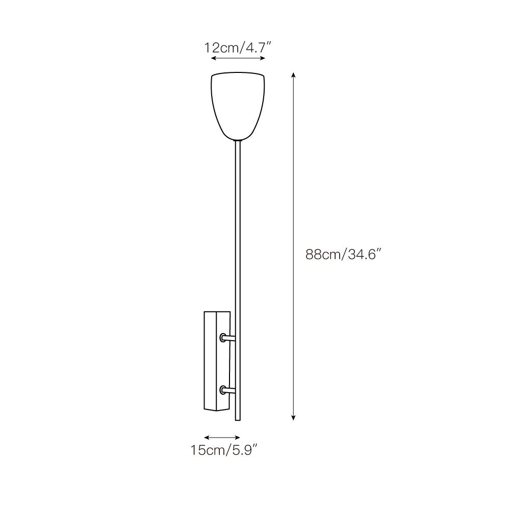 Kvennuvyo aplique de pared moderno minimalista de madera de nogal y metal