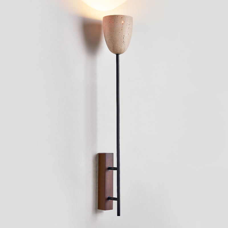 Kvennuvyo aplique de pared moderno minimalista de madera de nogal y metal