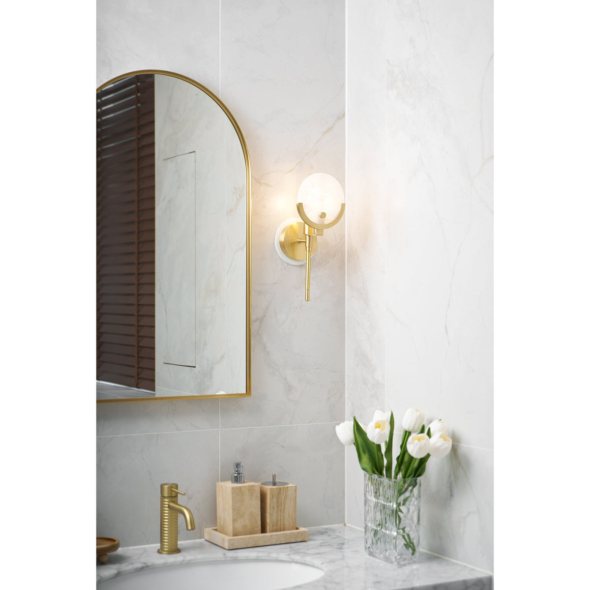 Aminex aplique de pared esfera alabastro
