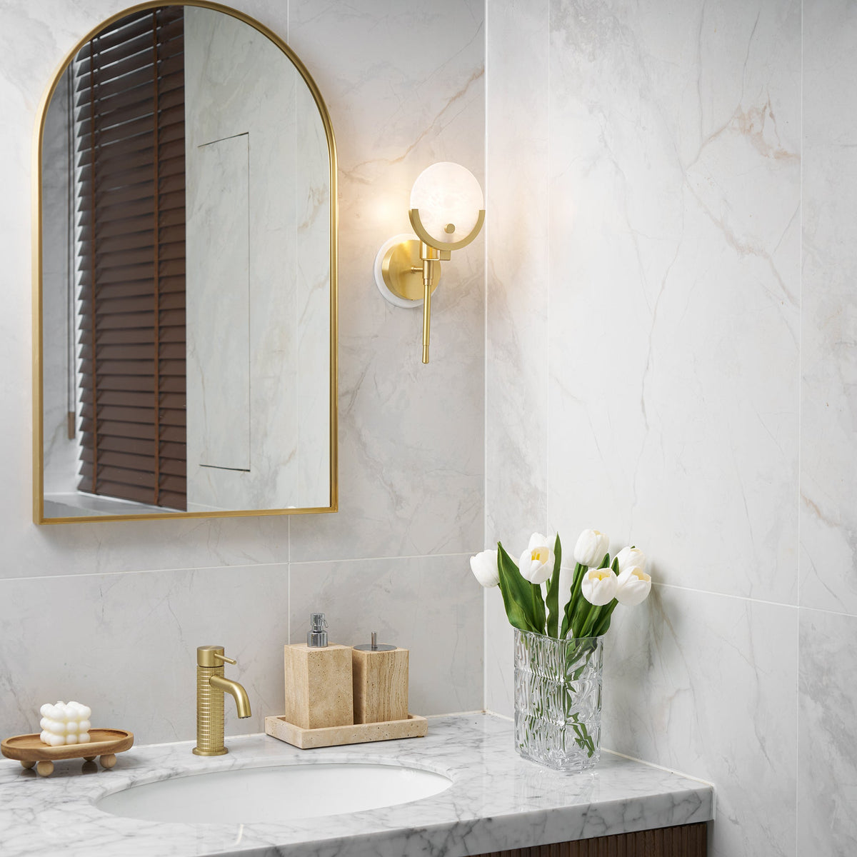 Aminex aplique de pared esfera alabastro