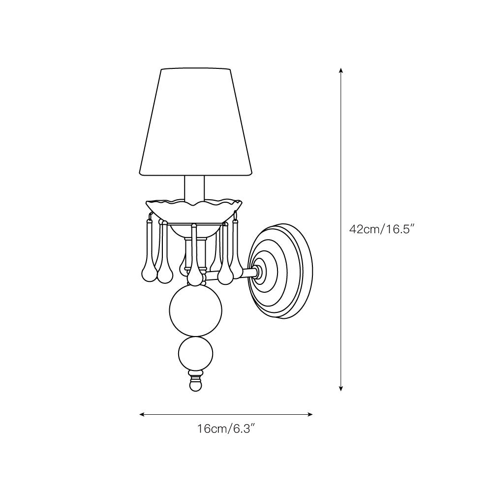 Qvistuvyh aplique de pared postmoderno de lujo con tela y cristal