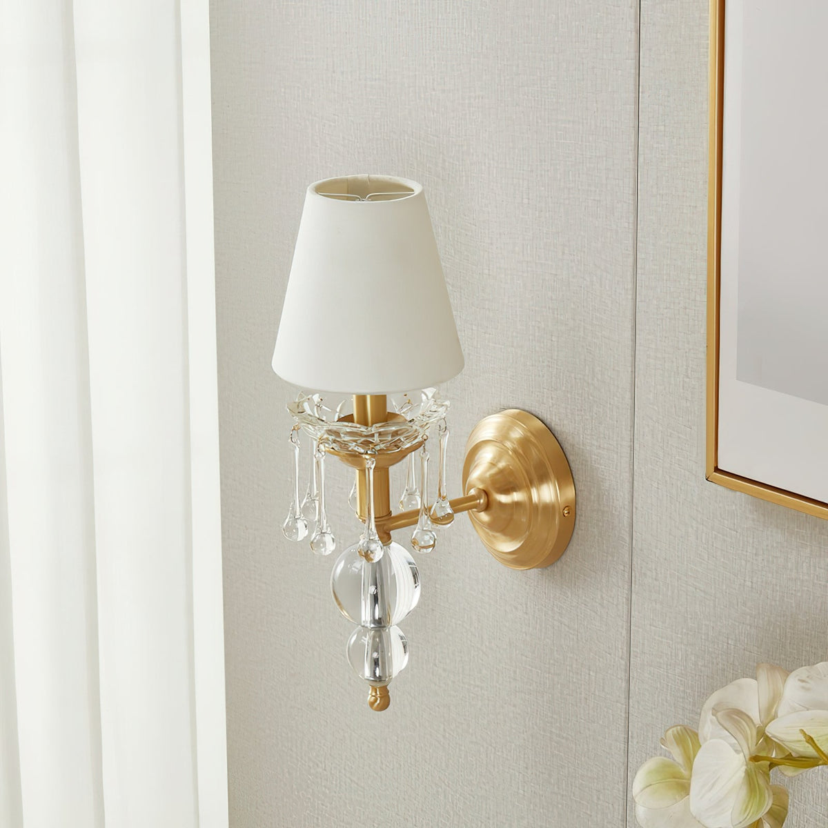 Qvistuvyh aplique de pared postmoderno de lujo con tela y cristal