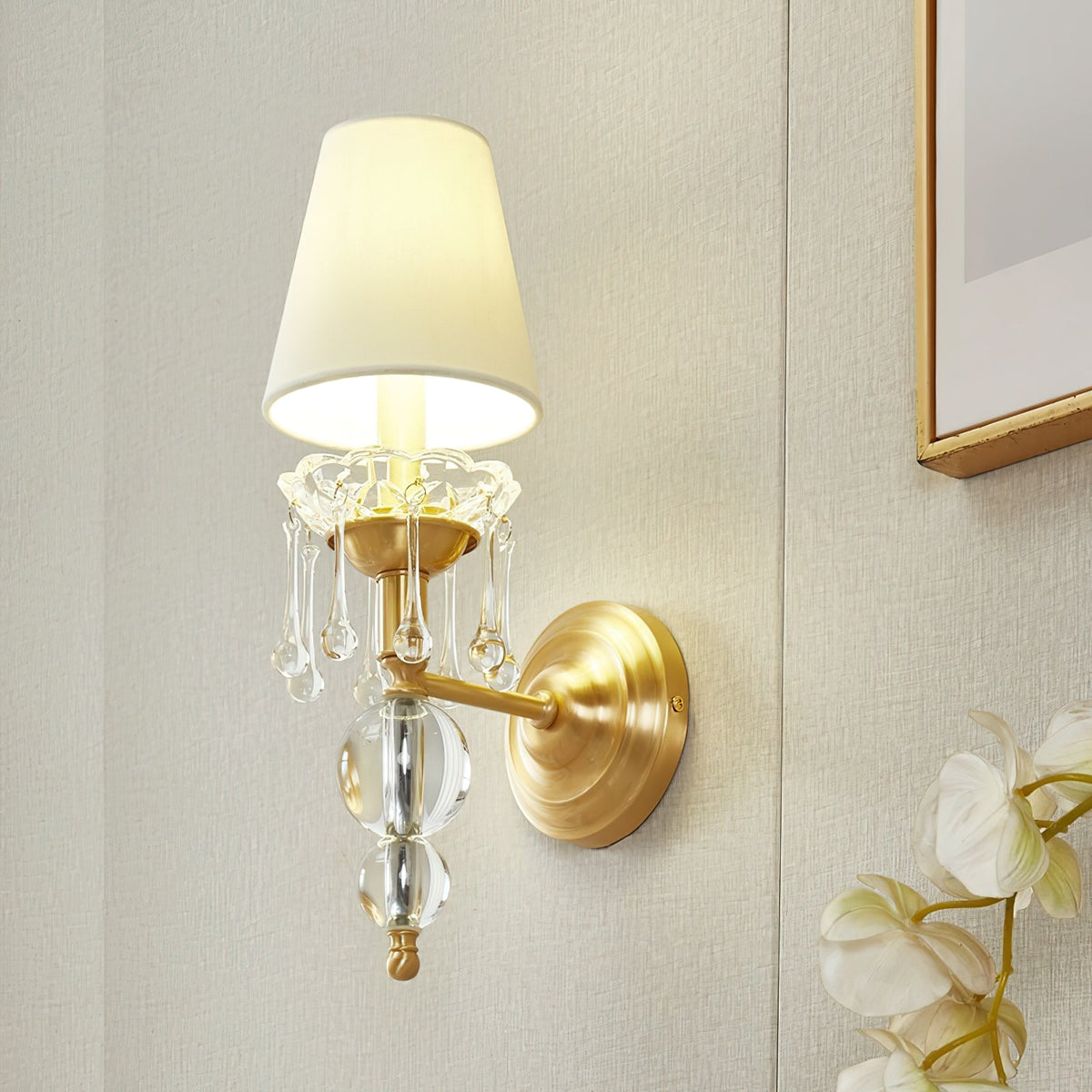Qvistuvyh aplique de pared postmoderno de lujo con tela y cristal