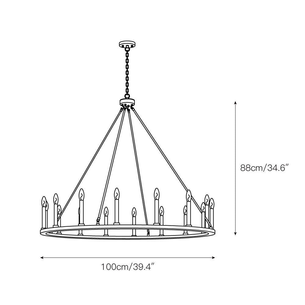 Mjolkuvyo lámpara de araña moderna minimalista de metal