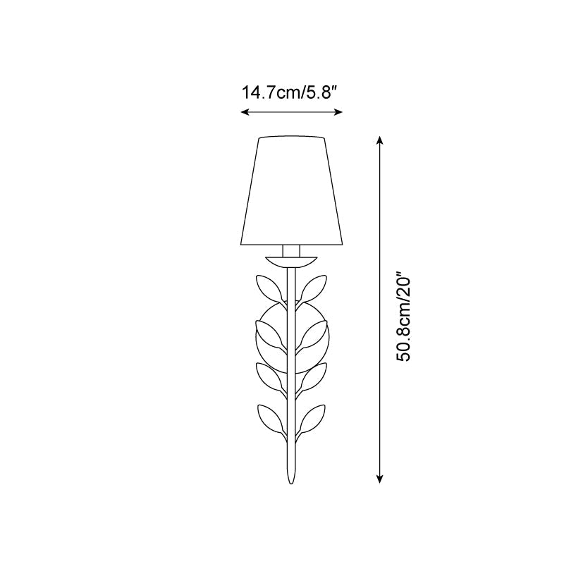 Evoque aplique de pared con hojas de oro antiguo