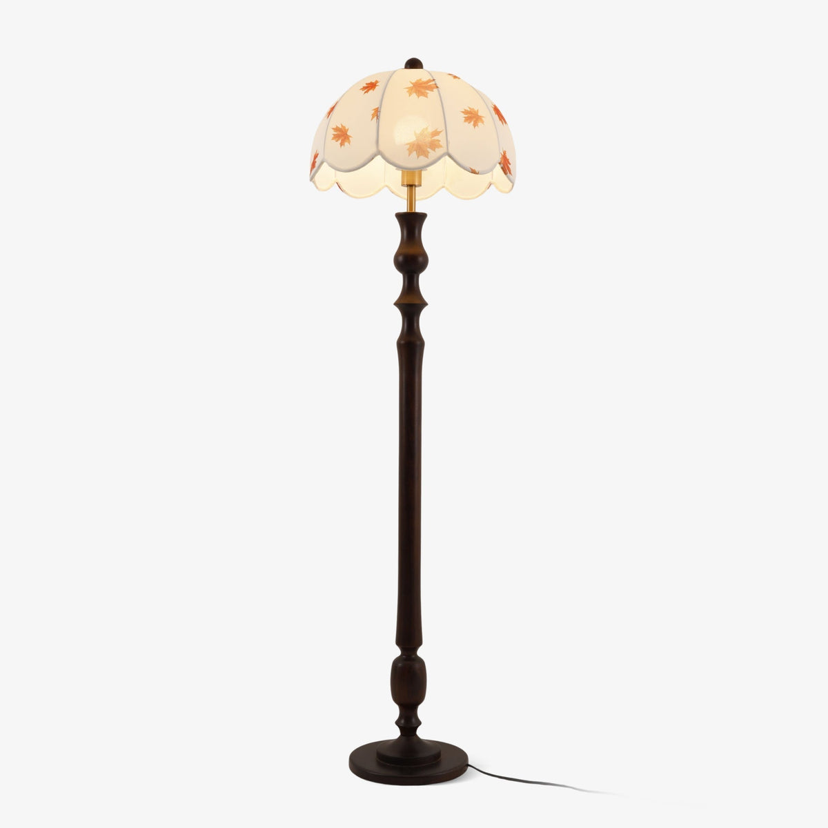 Mapler lámpara de pie elegante de madera y tejido