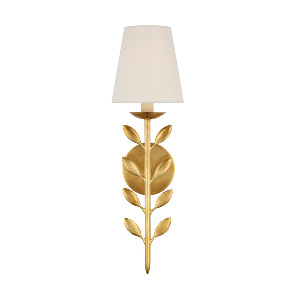 Evoque aplique de pared con hojas de oro antiguo