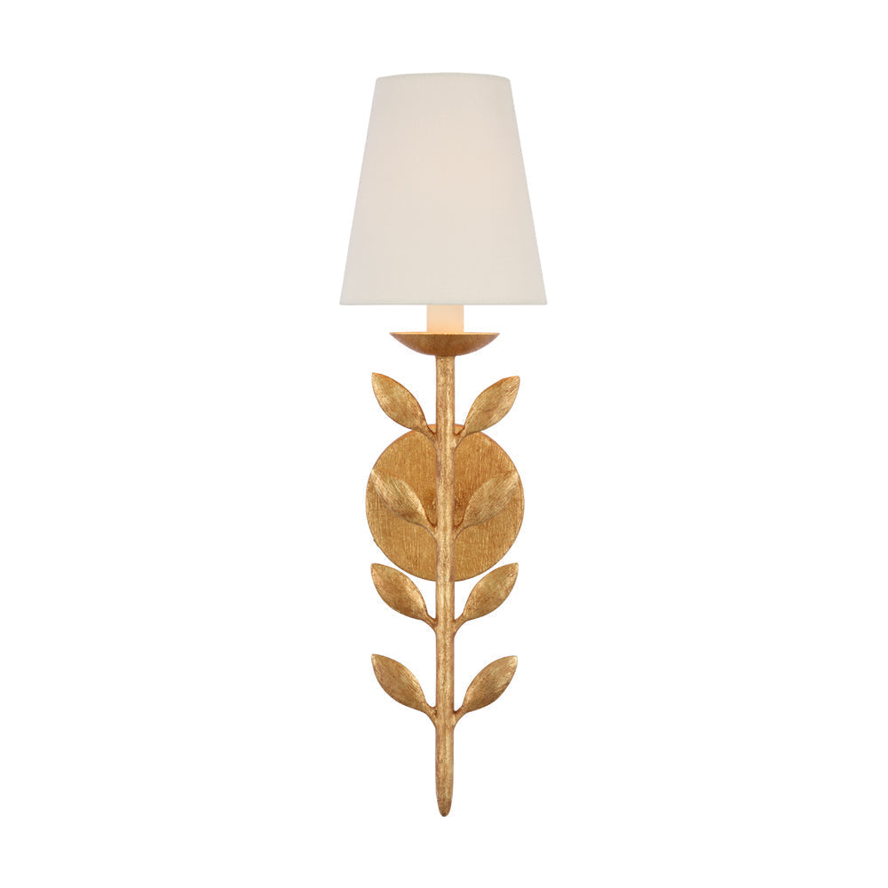 Evoque aplique de pared con hojas de oro antiguo