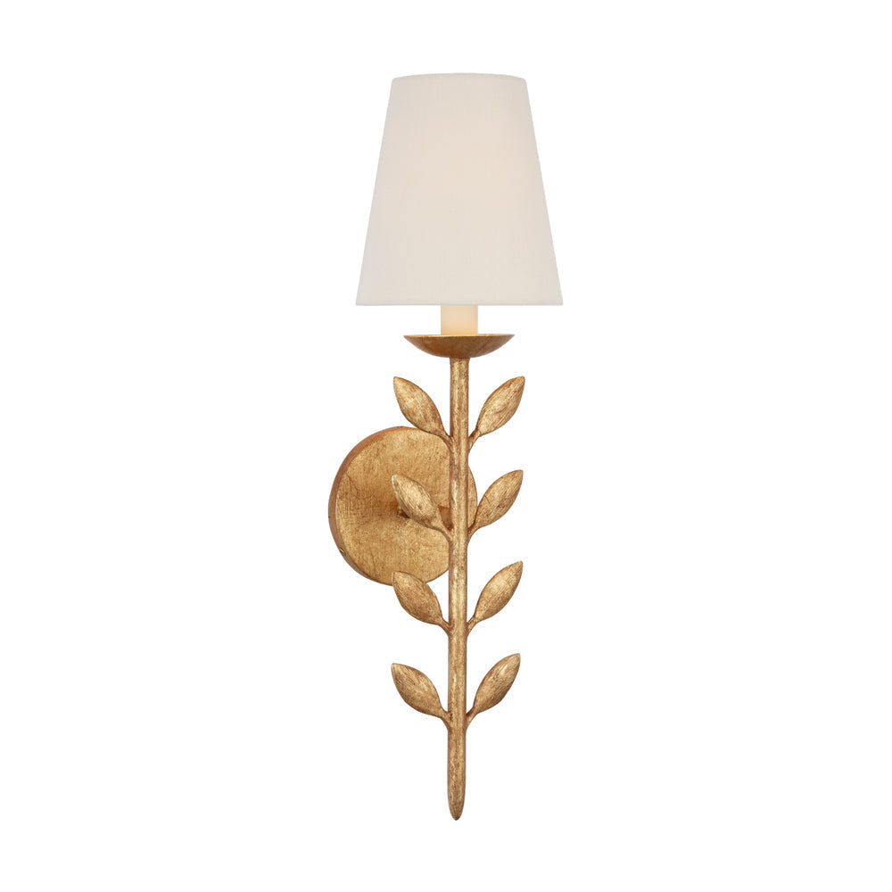 Evoque aplique de pared con hojas de oro antiguo
