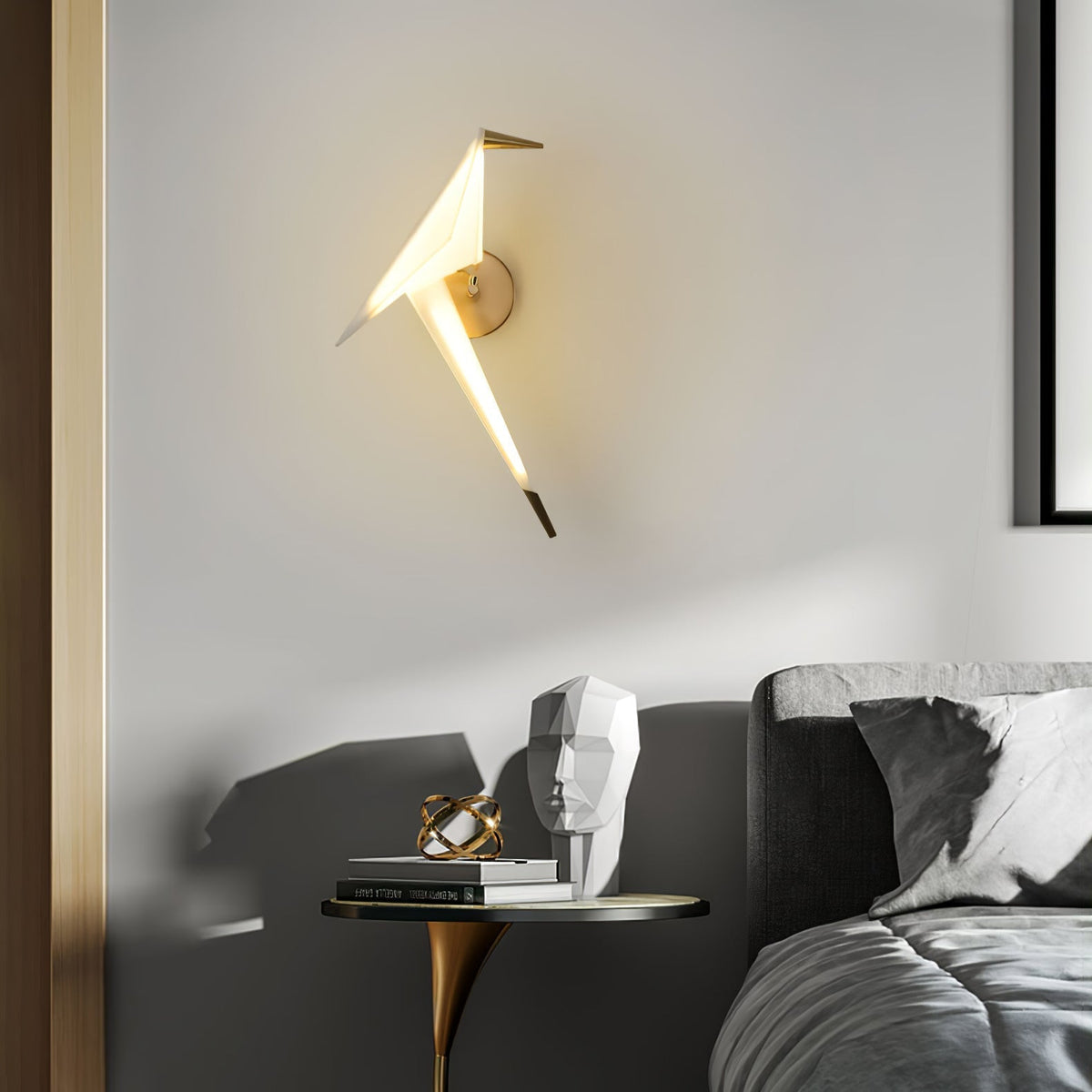 Eovela aplique de pared de papel nórdico en forma de grulla