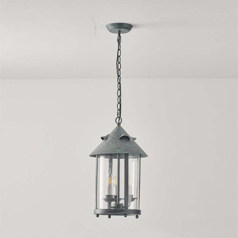 Tinduvyh lámpara colgante vintage industrial de metal y vidrio