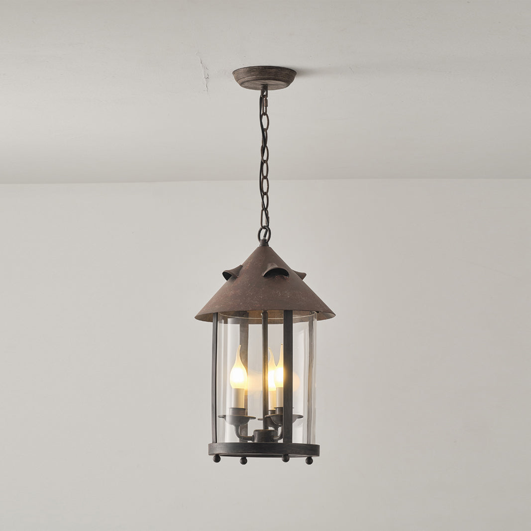 Tinduvyh lámpara colgante vintage industrial de metal y vidrio