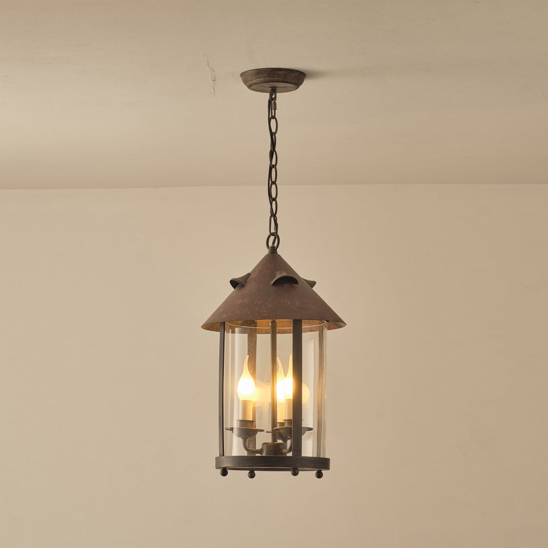 Tinduvyh lámpara colgante vintage industrial de metal y vidrio